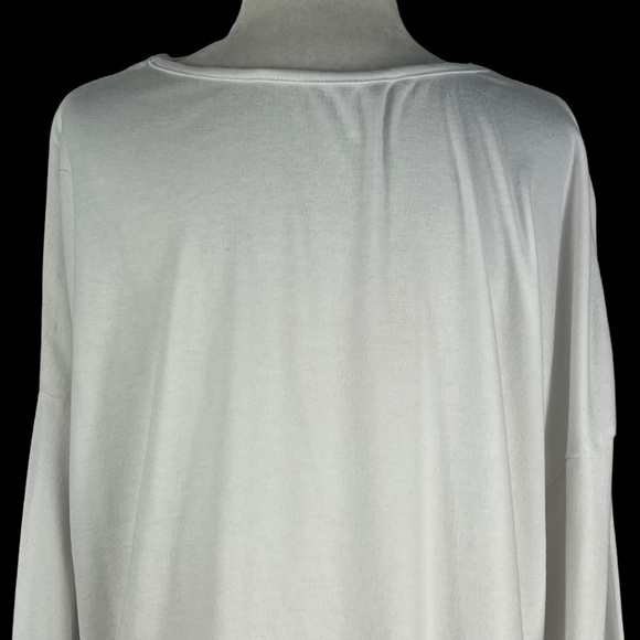 V-NECK EYELASH LACE TRIM WOMEN'S LONG SLEEVED TUNIC/TOP - Picture 4 of 9